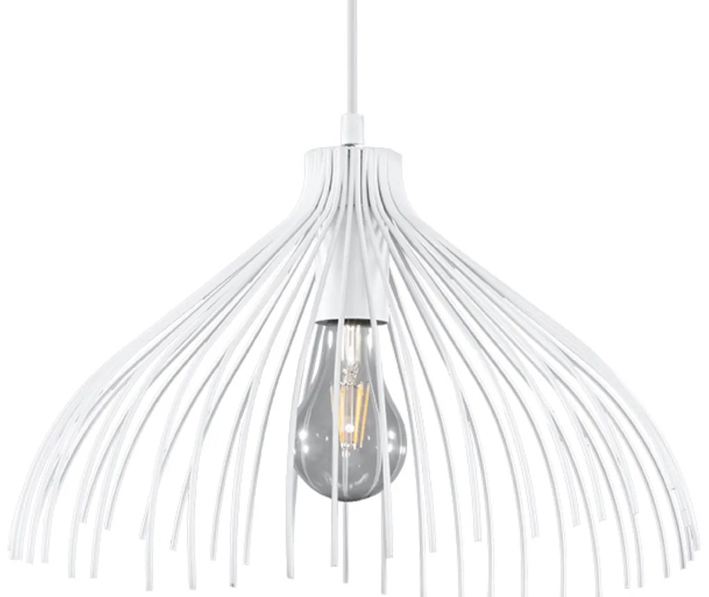 Závesné svietidlo Umb, 1x biele drôtené tienidlo