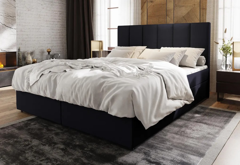 Čalúnená posteľ boxspring KARDI, 160x200, cosmic 10 + topper