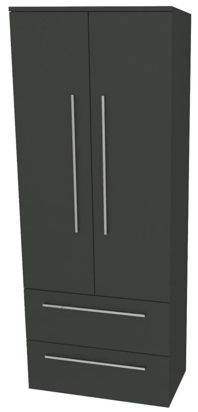 Mereo, Mereo Bino, kúpeľňová skrinka vysoká 163 cm, dvojitá, Multidecor, Šedá antracit, MER-CN699SEAN