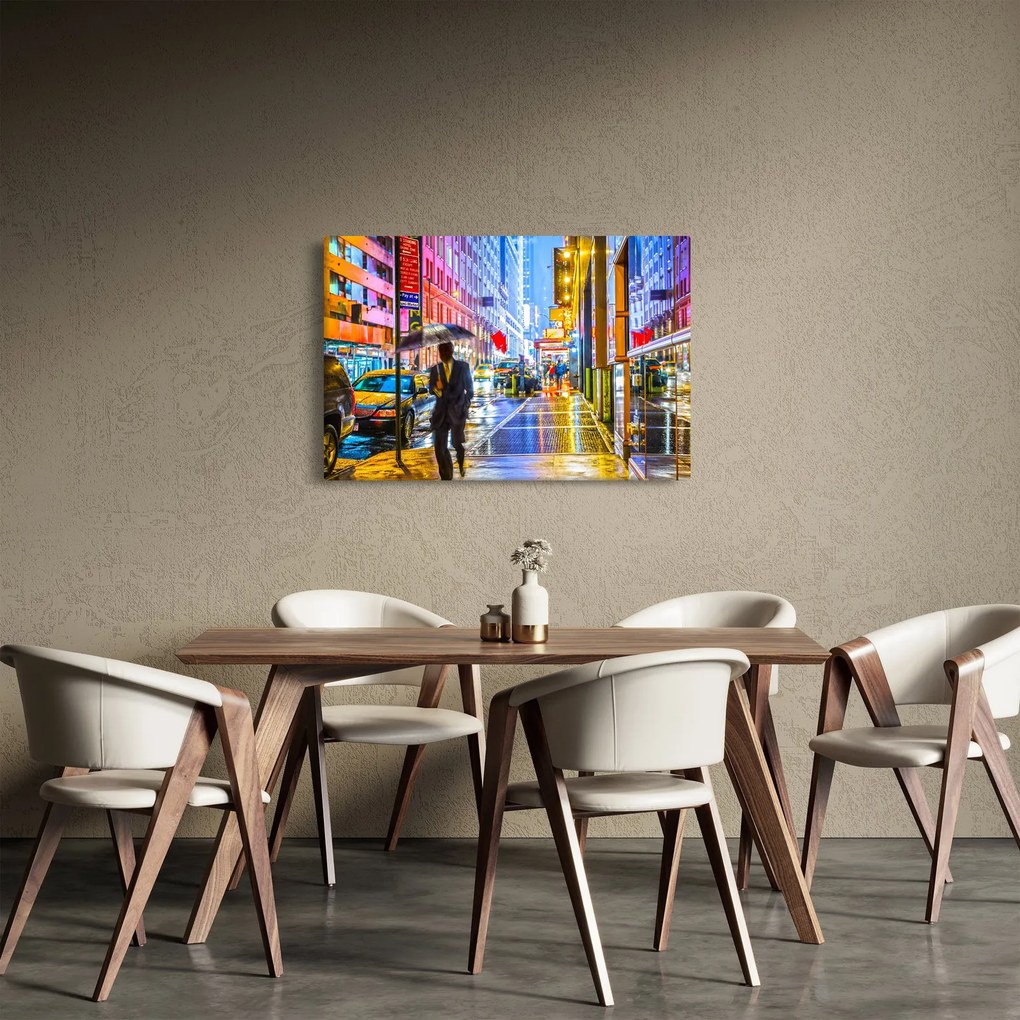 Obraz - Mesto v neónovej žiare (90x60 cm)