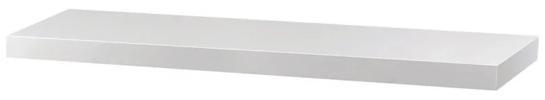 Polička nástěnná 90 cm, MDF, barva bílý vysoký lesk, baleno v ochranné fólii