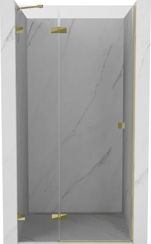 Mexen, Mexen Lunar ľavé otočné sprchové dvere 95 cm, transparentné, zlaté - 834-095-000-50-00-L