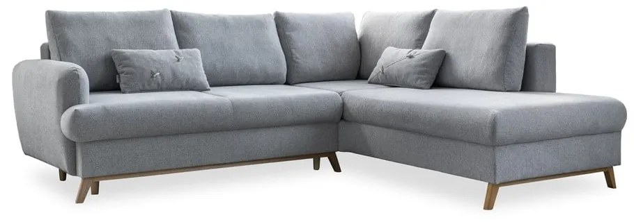 Svetlosivá rozkladacia/s úložným priestorom rohová pohovka (pravý roh/do L) Scandic Lagom – Miuform