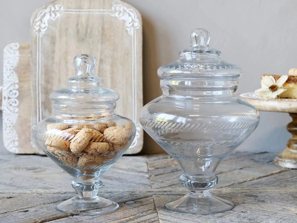 Sklenená nádoba dóza s vekom Trinna - Ø 18*27 cm / 1,5L