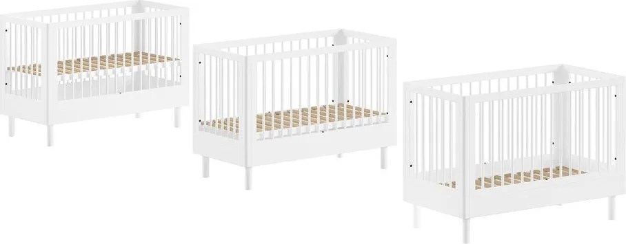 Biela postieľka z bukového dreva s nastaviteľnou výškou 60x120 cm Forrest – Vipack