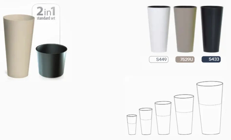 Plastový kvetináč DTUS300 30 cm - mocca