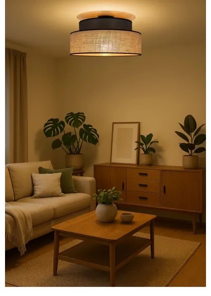 Stropné svietidlo BOHO 1xE27/60W/230V pr. 40 cm hnedá/béžová