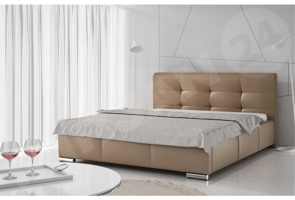 Posteľ Landron, Rozmer postele: 180x200, Dostupné poťahy: ekokoža Soft 011 (čierna)