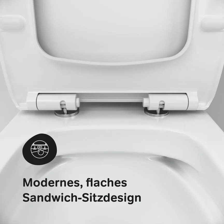 Podlahové WC AM.PM Gem CGA8601PSC bezokrajové, so sedadlom Microlift, biele