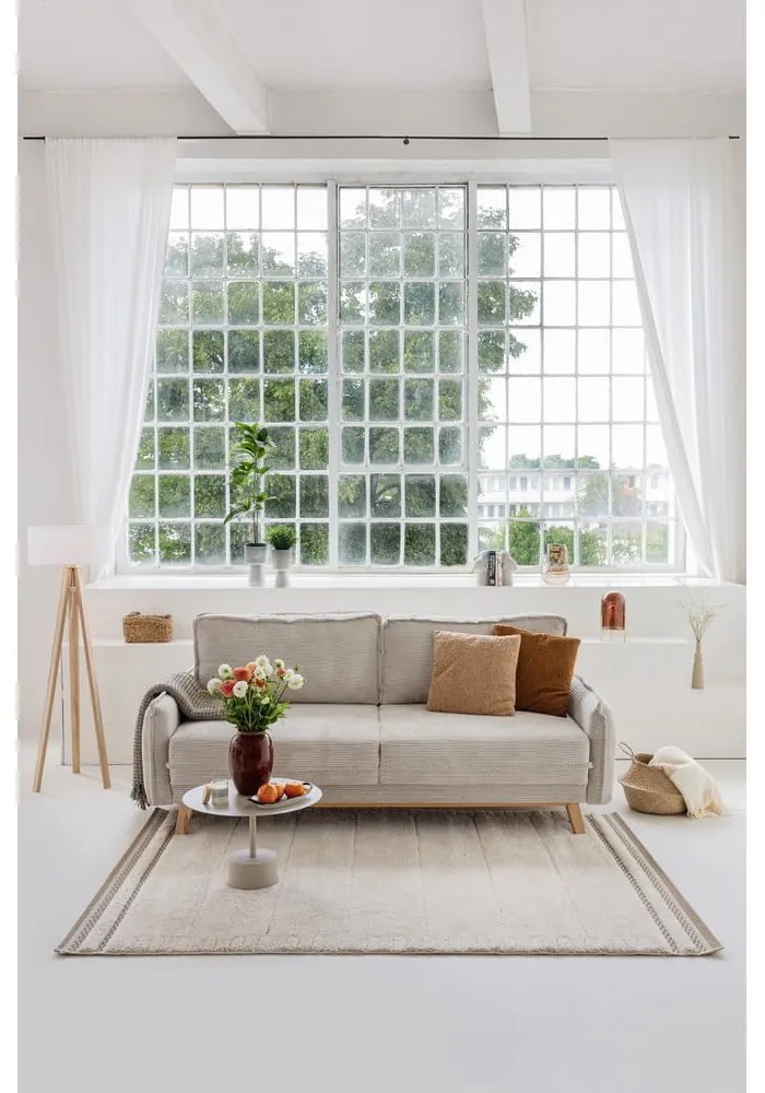 Tyrkysová menčestrová rozkladacia pohovka 218 cm Tori - Bonami Selection