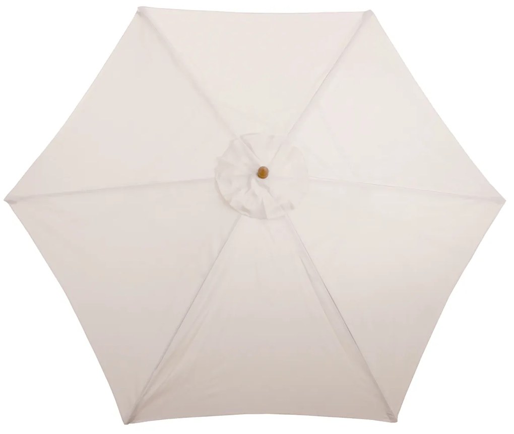Slnečník Florida Ø 3m - polyester/drevo - krémová