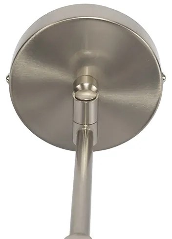 Nástenná lampa z ocele s bielym tienidlom a nastaviteľným ramenom - Ladas Deluxe