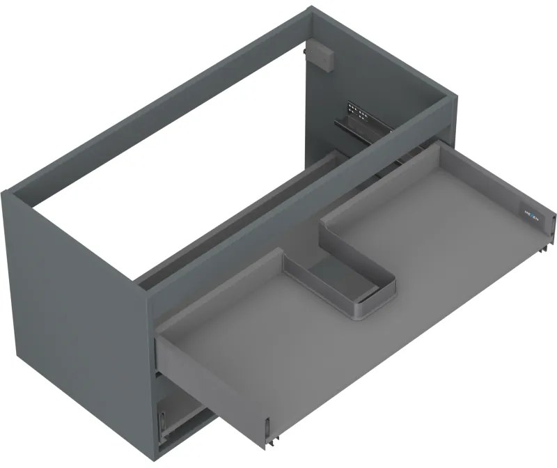 Mexen Box-A, závesná skrinka 90 cm, 2 zásuvky, grafitová matná, 91AX0-0900-470-2-66