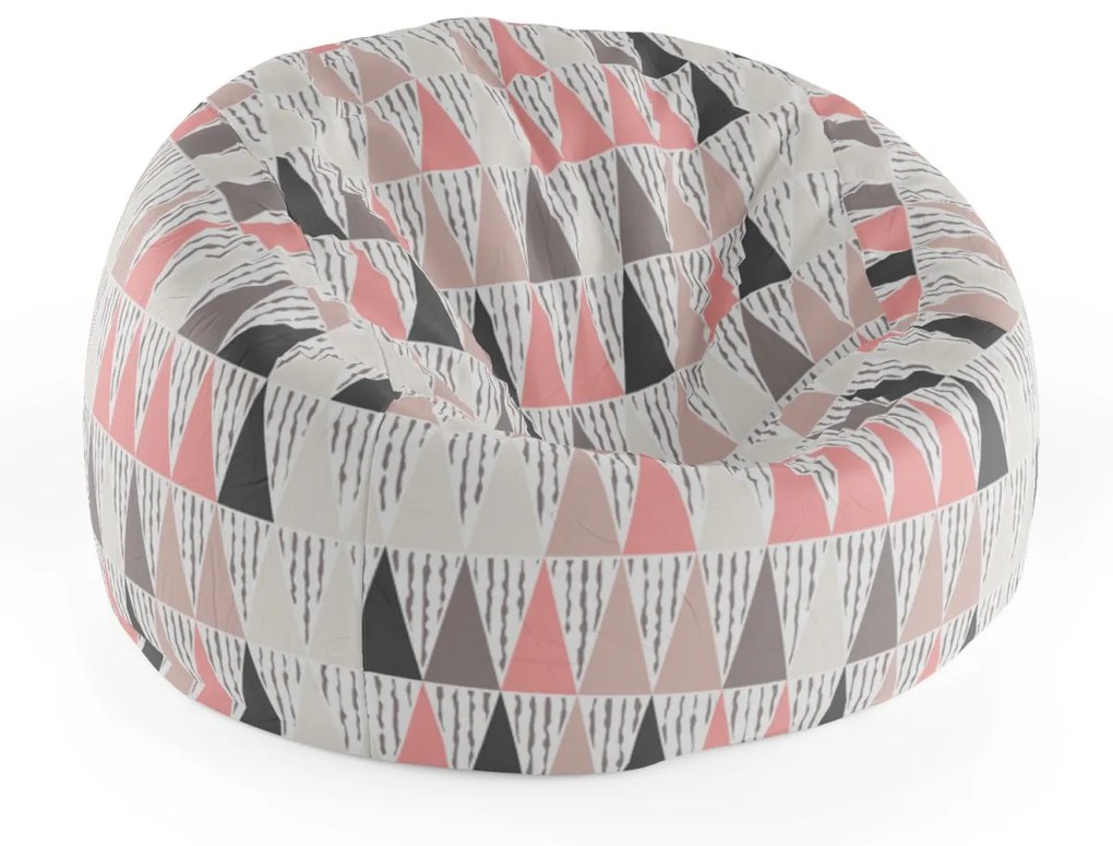 Sablio Sedací vak Cocoon Trojfarebné ihlany - 115 x 75 cm x 45 cm