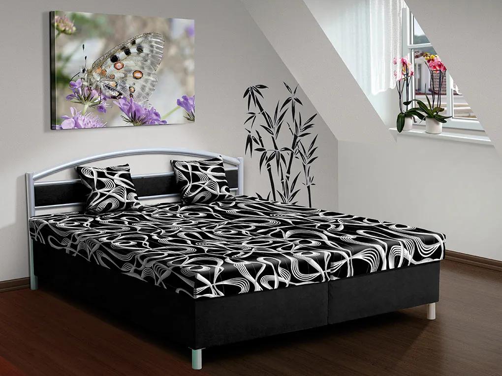 Nabytekmorava Čalúnená posteľ s úložným priestorom Bruno 170 farba čalúnenia: černá/ MEGA 01 černá