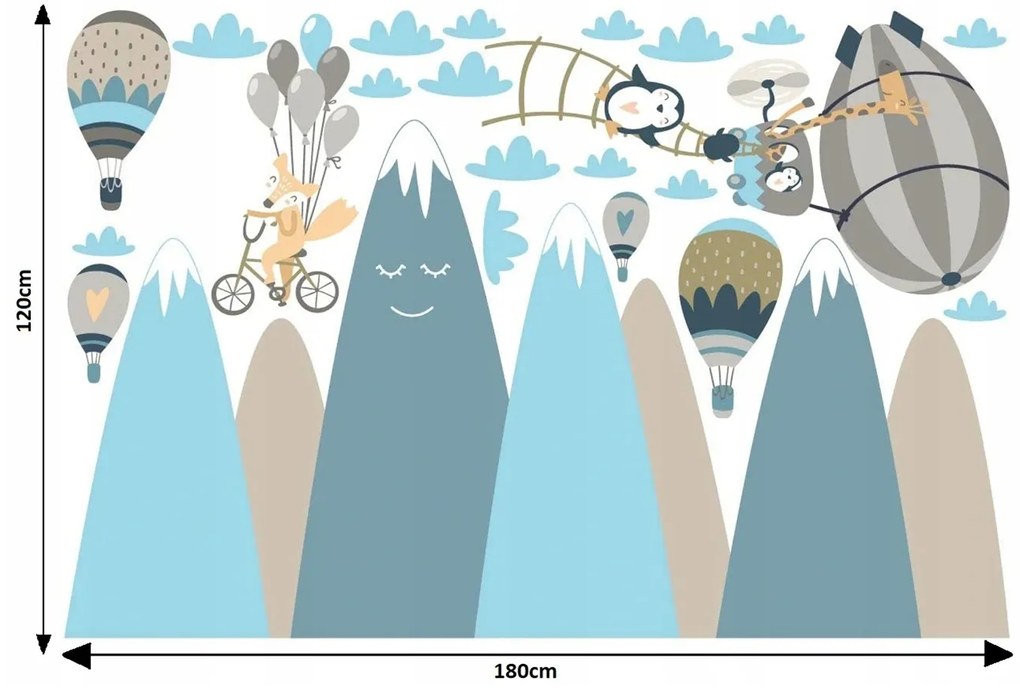 Vulpi Detské samolepky na stenu Hills 180x120 cm