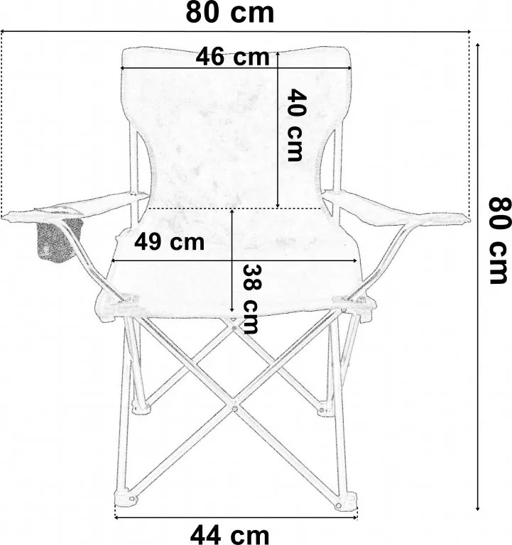 HUGO sivá skladacia turistická stolička