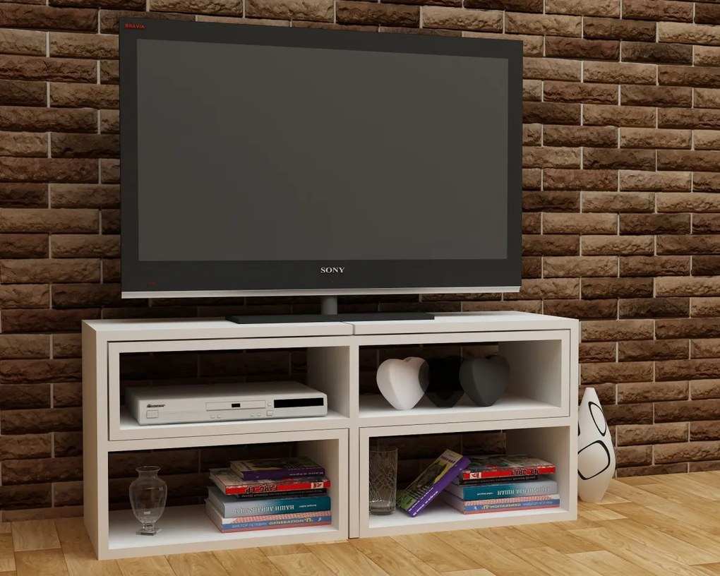 TV skrinka CARE 137 cm biela