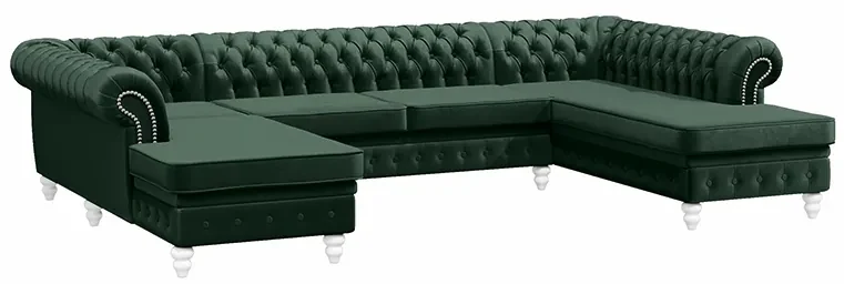 PROXIMA.store - Luxusná sedačka CHESTERFIELD LONG U FARBA NÔH: čierna, DRUH LÁTKY: TORRE - 17, FARBA OZDOBNÝCH ŠPENDLÍKOV: barok