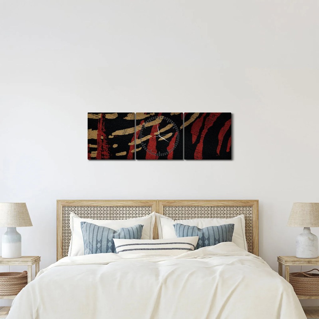 Obraz abstrakcie (s hodinami) (90x30 cm)