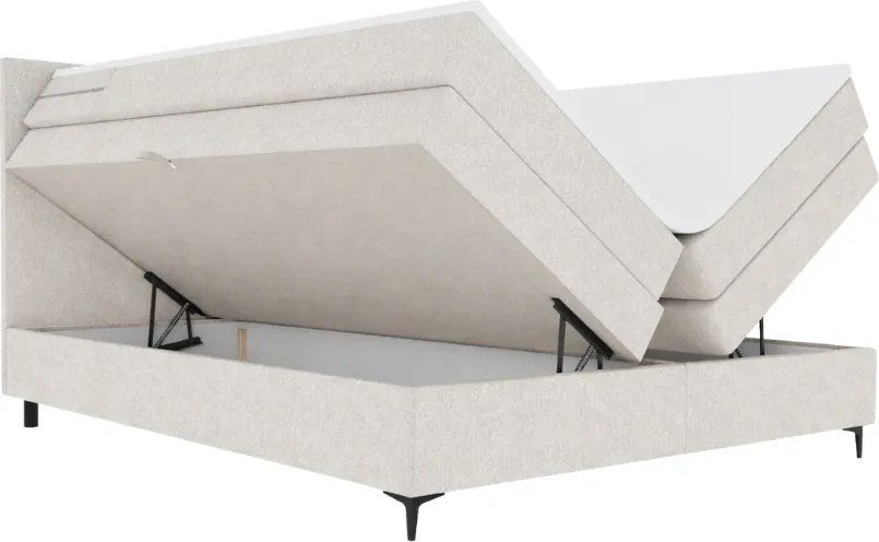 Čalúnená posteľ boxspring BRIANA 160x200 cm krémová Matrac: Bonell pružinová matrac