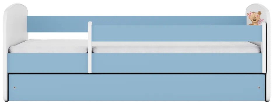 Detská posteľ Babydreams medvedík s kvietkami modrá