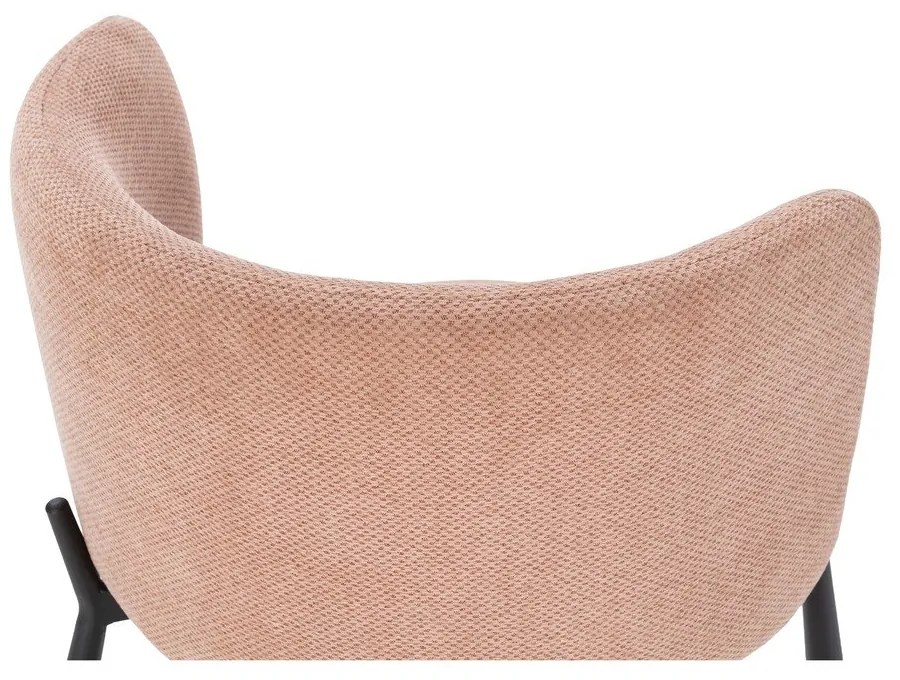 Broskyňové čalúnené jedálenské kreslá v súprave 2 ks Ginny – MOME