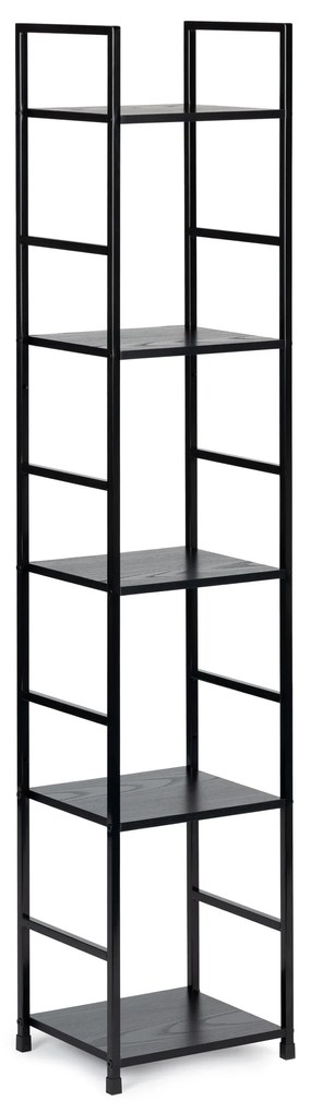 ModernHome Moderný drevený regál, kovový rám LOFT, 5 políc