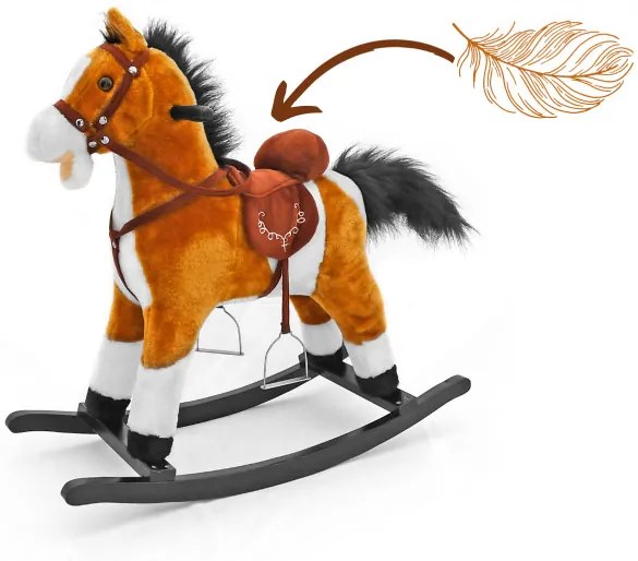Hojdací koník Mustang svetlohnedý