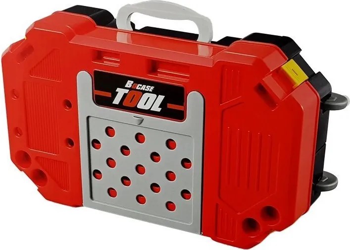 LEAN Toys Detská dielňa 3v1 na batérie, kufrík, 85 dielov, 56 cm