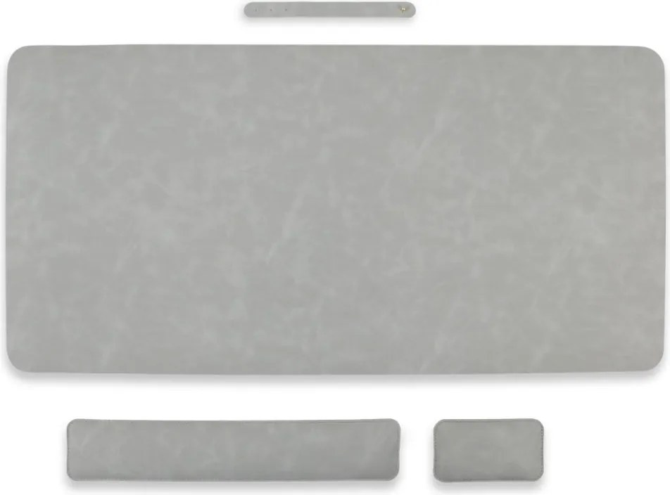 Podložka na stôl 80 × 40 cm s opierkami zápästia – 3-dielna sada - bledosivá