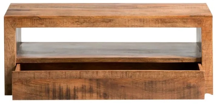 furniture-nabytek.cz - Masívny TV stolík Country z mangového dreva, lakovaný, hnedý – 115×45×55 cm