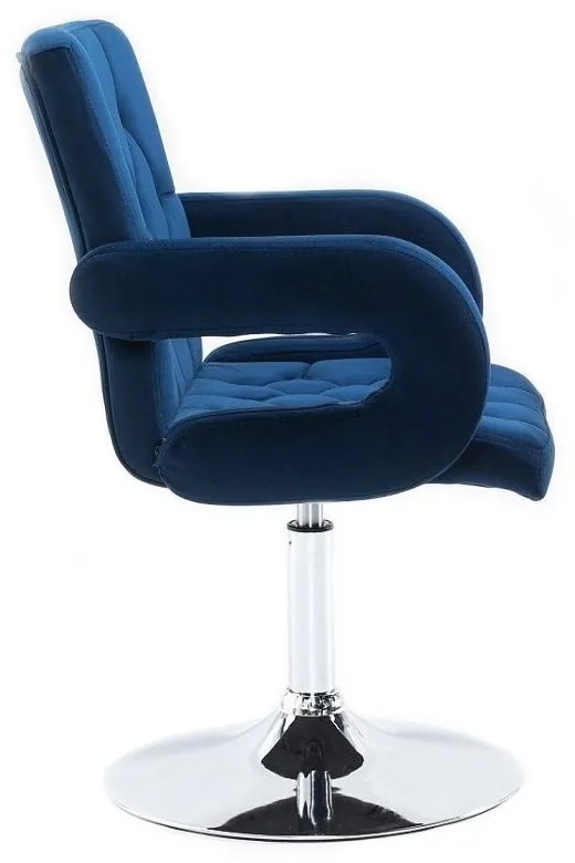 LuxuryForm DESIGN Stolička BOSTON VELUR na striebornom tanieri - modrá