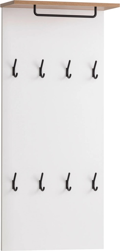 XXXLutz VEŠIAKOVÝ PANEL, biela, farba duba, 50/110,6/19,9 cm MID.YOU - Vešiakové steny - 000895008401