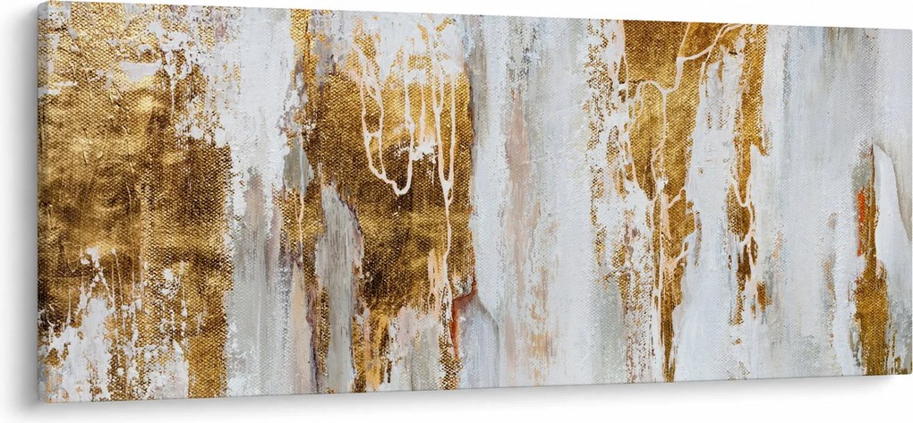 Obraz - Abstrakcia so zlatou (120x50 cm)