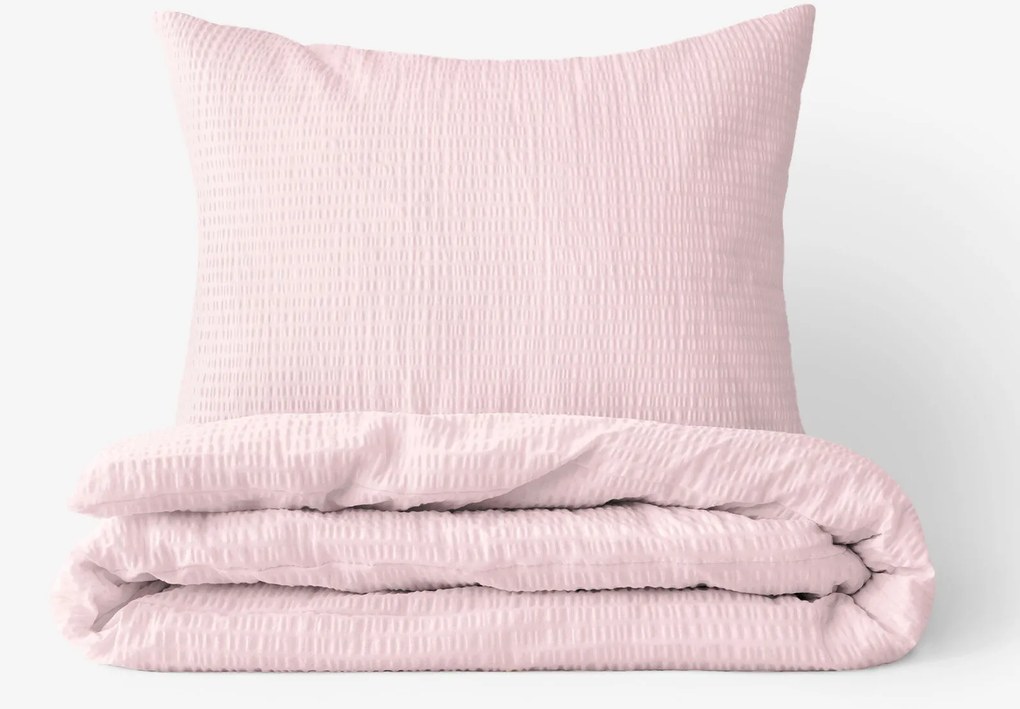 Goldea krepové posteľné obliečky - púdrovo ružové 140 x 200 a 70 x 90 cm