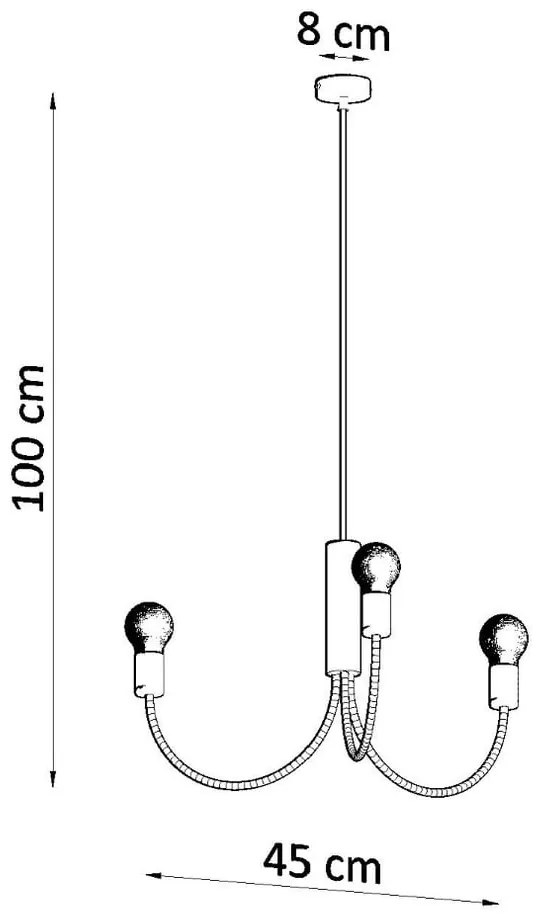 Čierne závesné svietidlo ø 45 cm Karim – Sollux