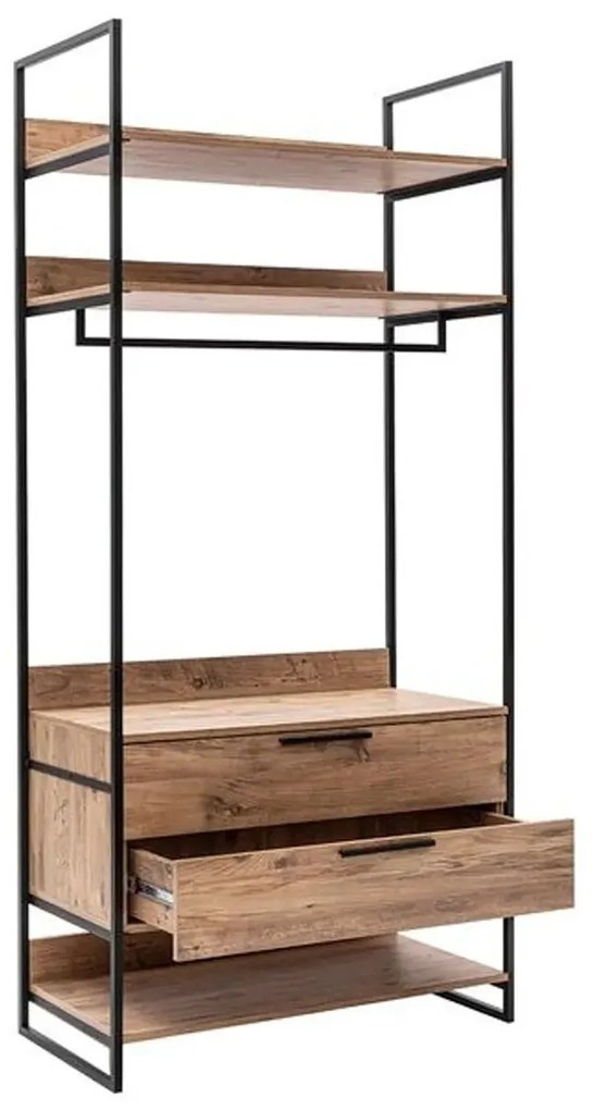 Šatníková skriňa Dynamic 104 cm borovica Atlantic/čierna