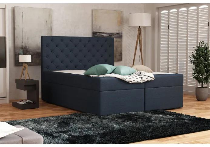 Elegantná čalúnená posteľ 120x200 ALLEFFRA - modrá 1