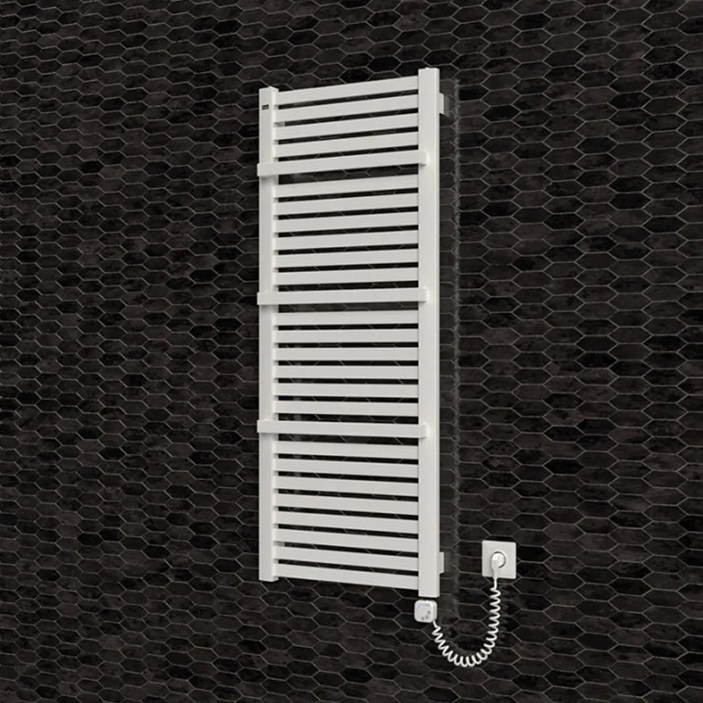 BPS-koupelny Elektrický kúpeľňový radiátor Neus E DR-PE 9555-01, pripojenie typ 01, 56,5x101,5 cm, biela RAL 9016