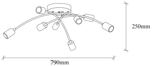 Prisadený luster BANANA 8xE27/40W/230V