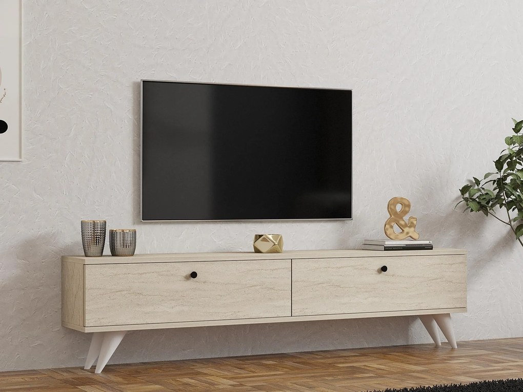 TV stolík/skrinka Parid (travertín). Akcia -19%. Vlastná spoľahlivá doprava až k Vám domov. 1102457