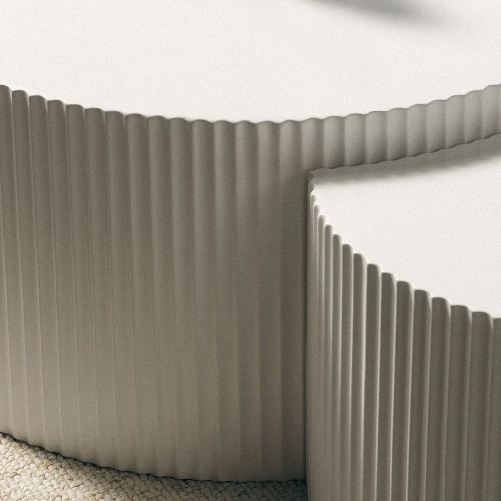 Sada dvoch konferenčných stolíkov Belmonte šedo-béžová