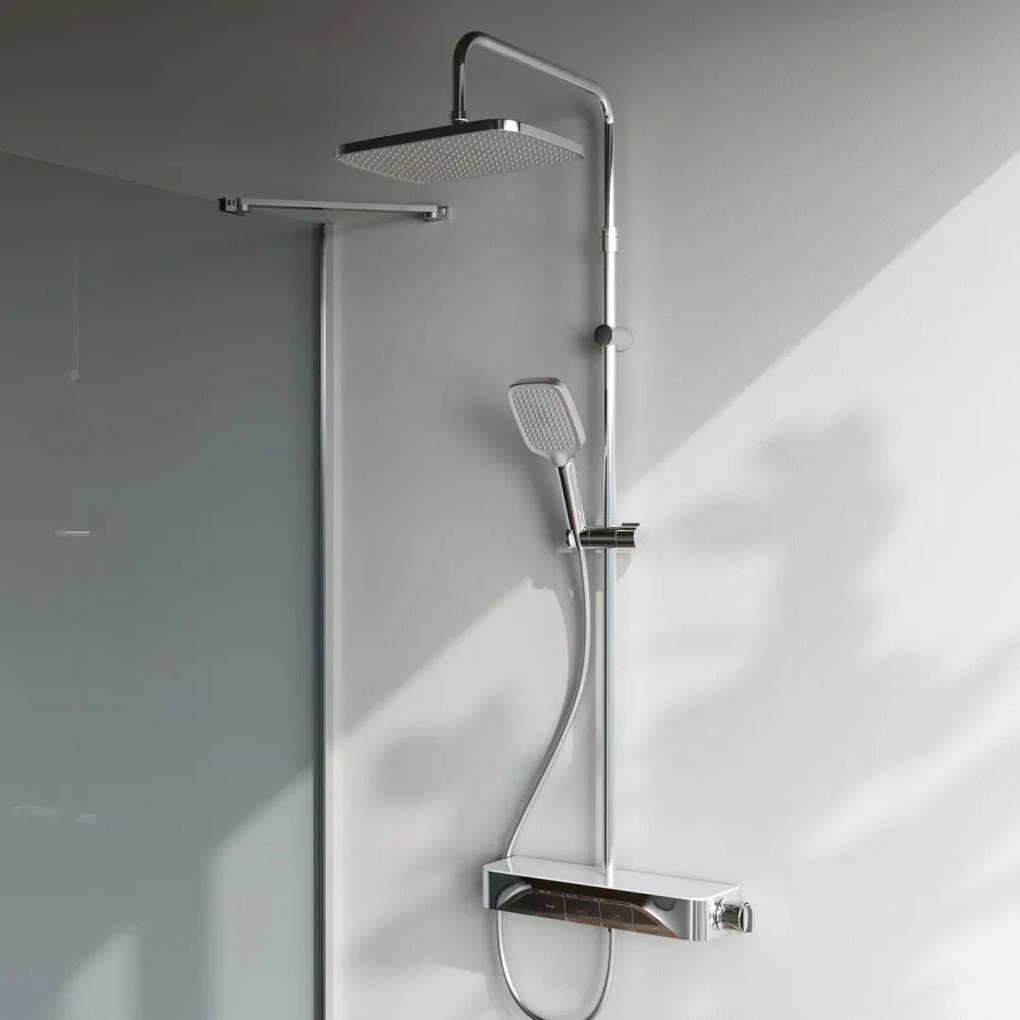 Sprchový systém AM.PM Func F07FA200 s termostatickou poličkovou batériou, chróm