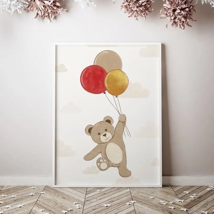 lovel.sk Plagát Teddy - medvedík+balóniky