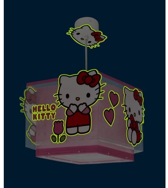 Dalber 73262 - Detský luster HELLO KITTY 1xE27/15W/230V ružový