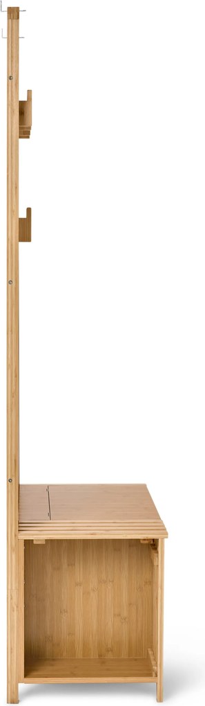 Šatníková stena s lavičkou v lamelovom vzhľade