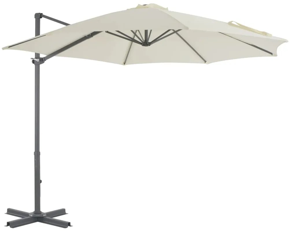 vidaXL Závesný slnečník s hliníkovou tyčou 300 cm pieskový