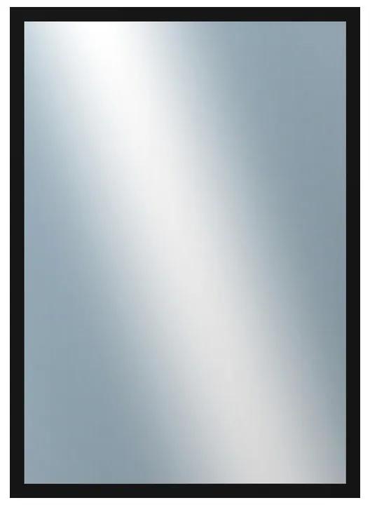 DANTIK - Zrkadlo v rámu, rozmer s rámom 50x70 cm z lišty PERLA čierna lesklá vysoká (2548)