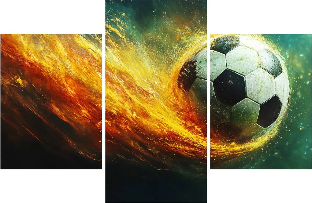 Obraz - Futbalová lopta v lete (90x60 cm)